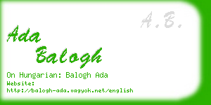 ada balogh business card